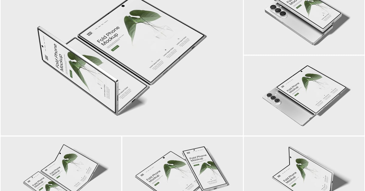 折叠手机模型透视图