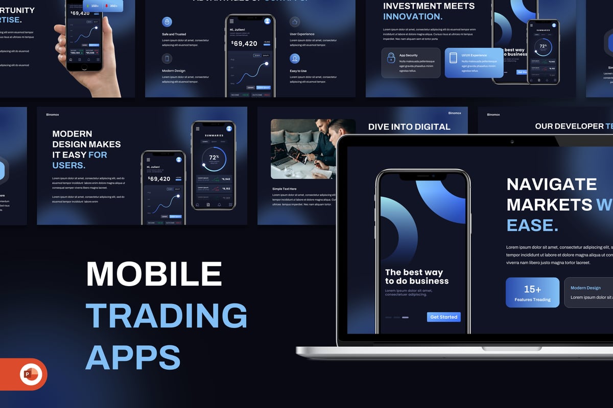 移动贸易应用PPT模板 (PPTX)