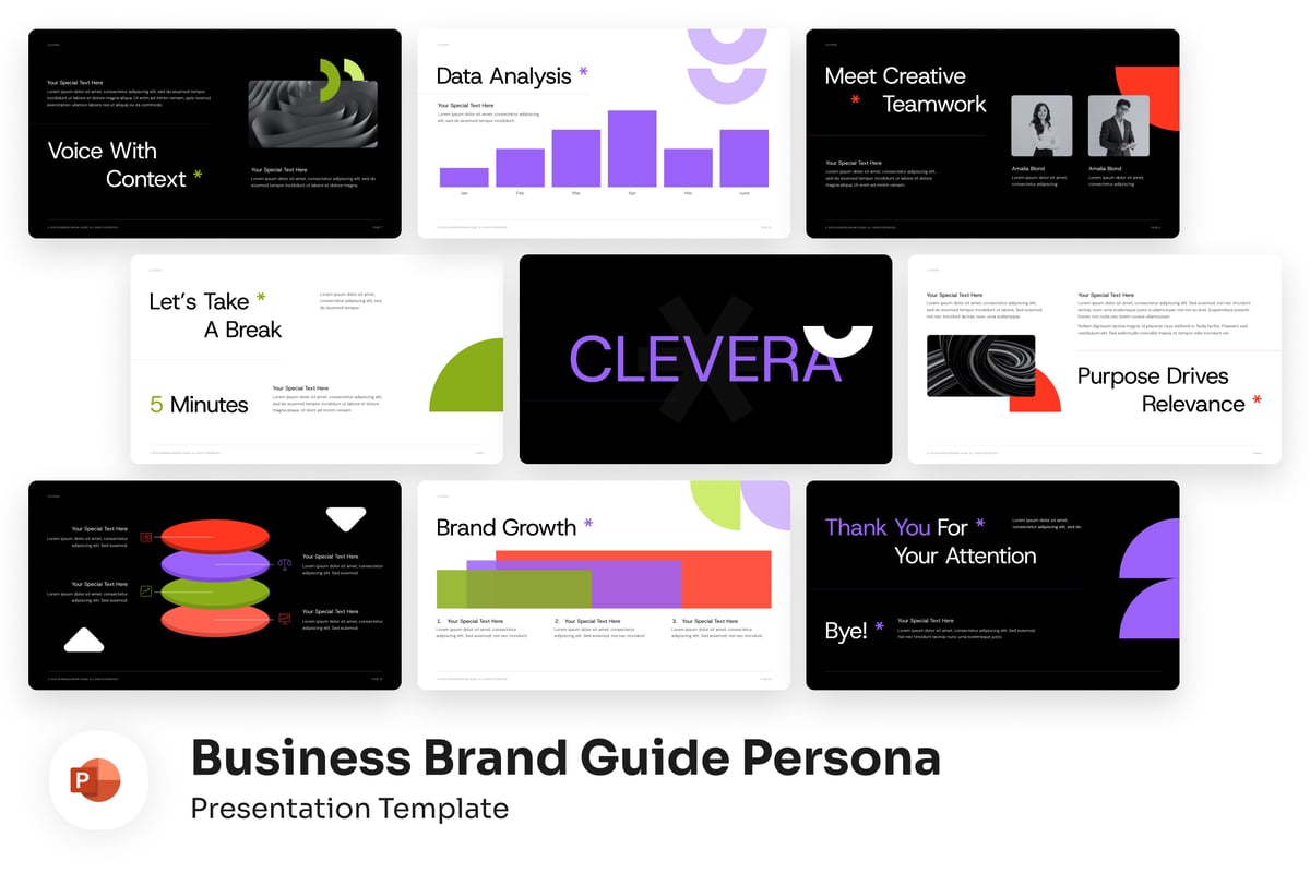 商业品牌指南PPT模板 (PPTX)