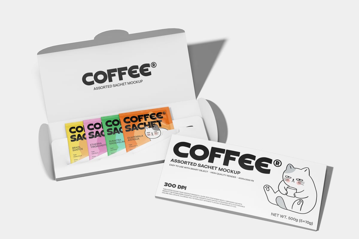 咖啡袋模型样机 (PSD)