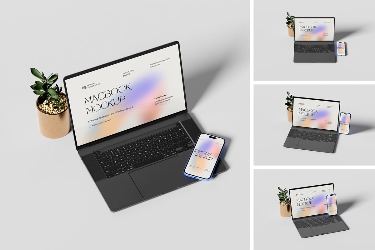 MacBook和iPhone模型样机 (PSD,PDF)