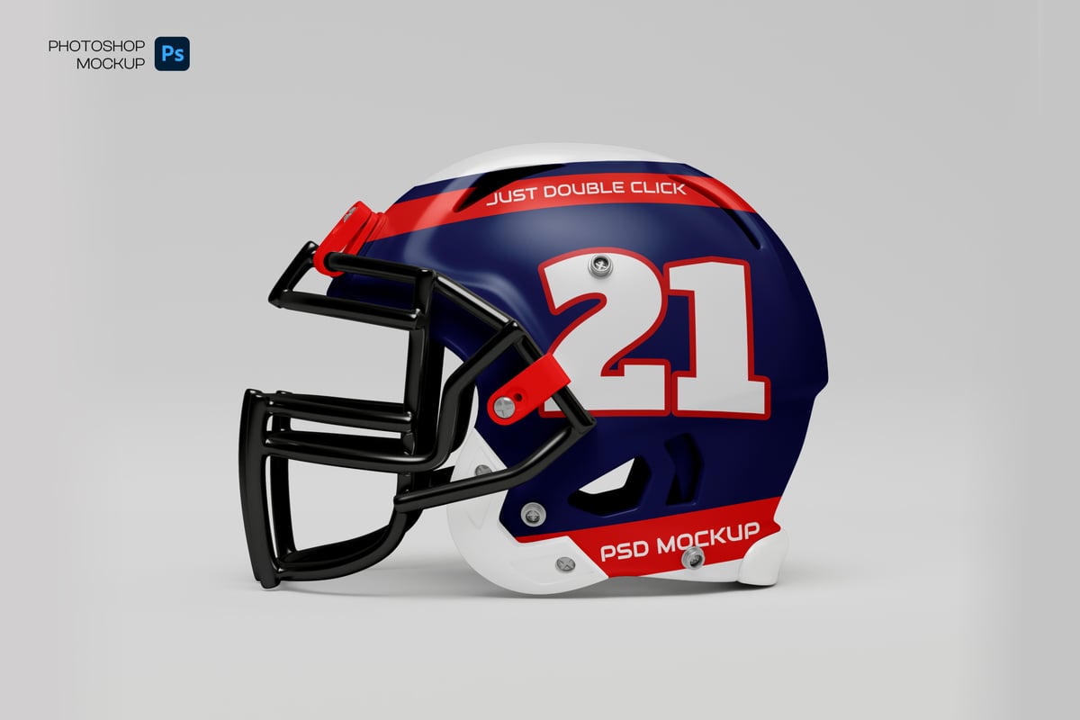 足球头盔模型样机 (PSD)