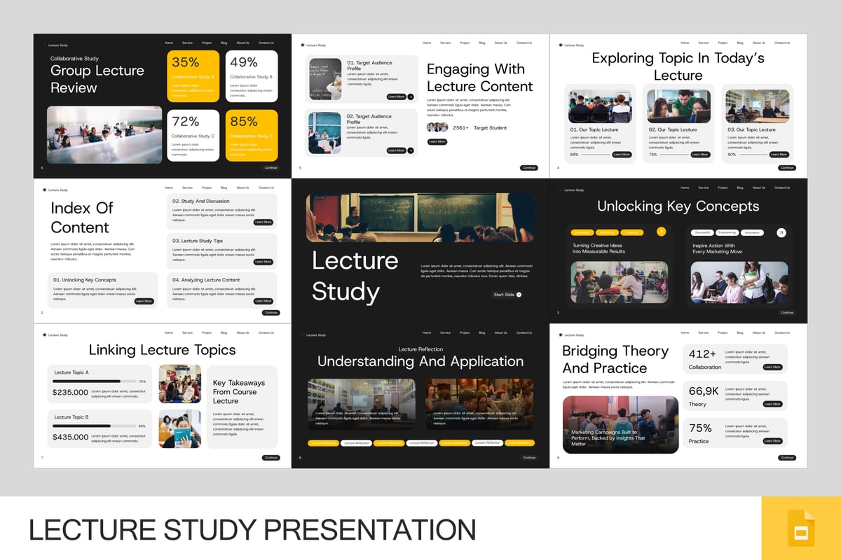 讲座研究PPT模板 (PPTX)