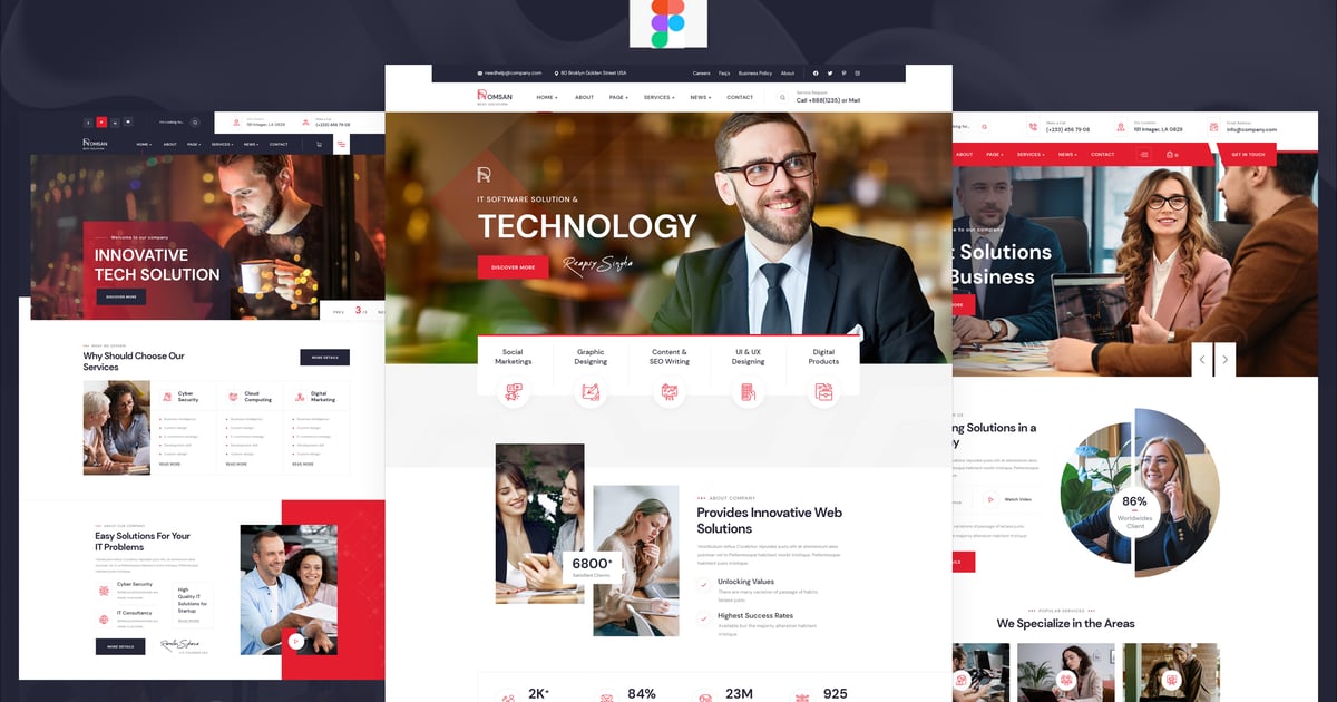 Romsan – 创意数字代理 Figma 模板