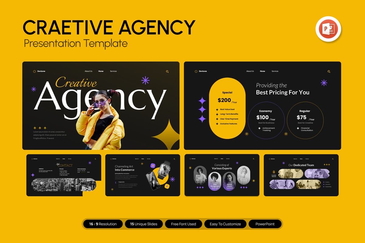 代理创意演示模板PPT模板 (PPTX)