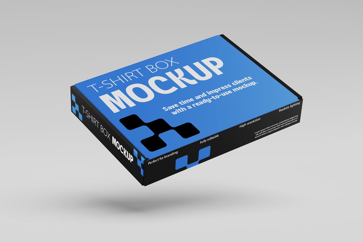 飞机盒服装盒模型样机 (PSD)