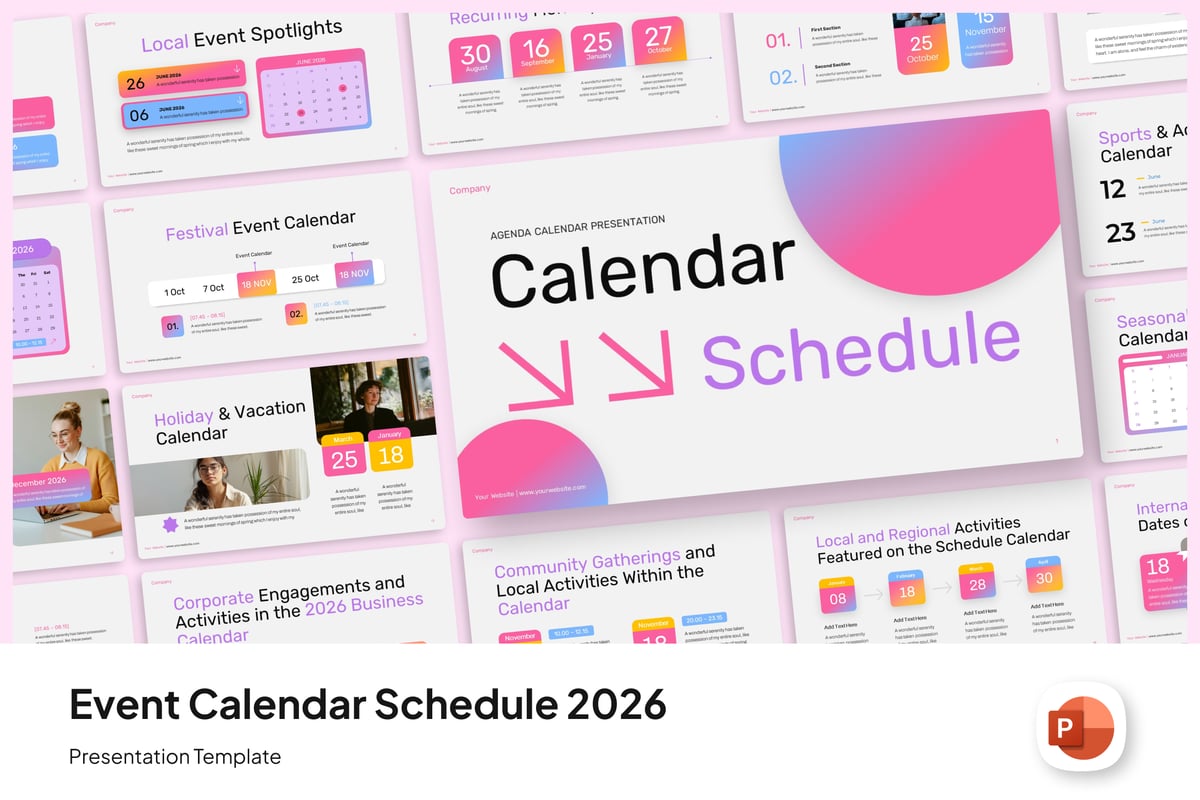 活动日历时间表2026 PPT模板 (PPTX)
