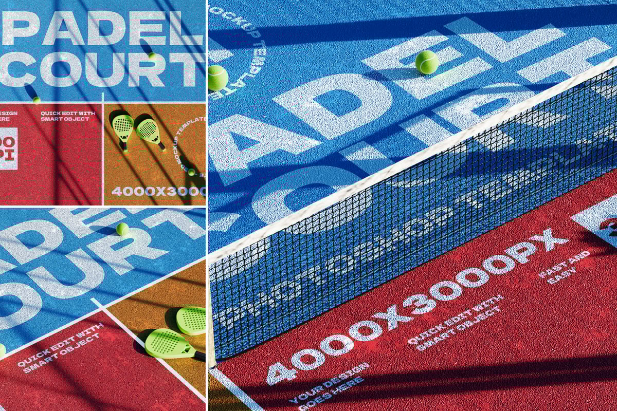 网球场广告样机 (PSD)