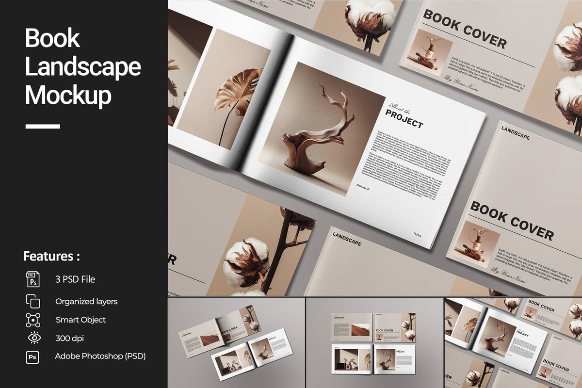 画册杂志模型样机 (PSD)