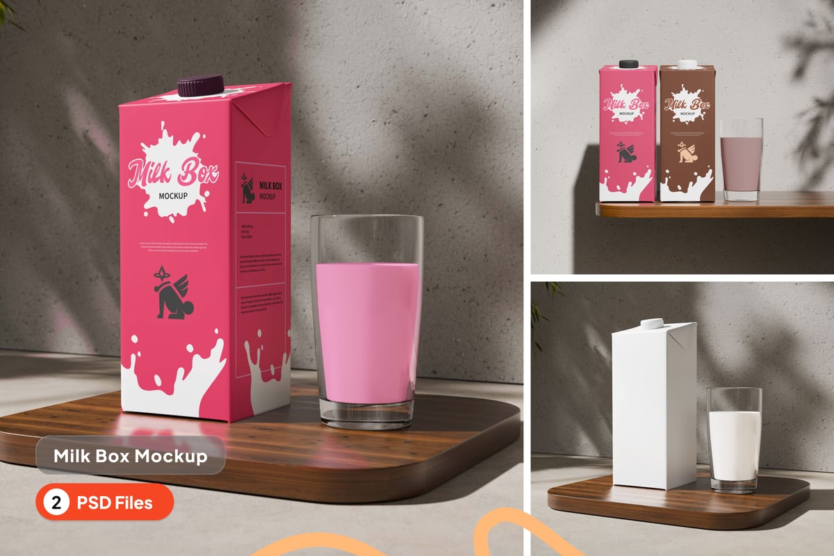 牛奶盒模型样机 (PSD)