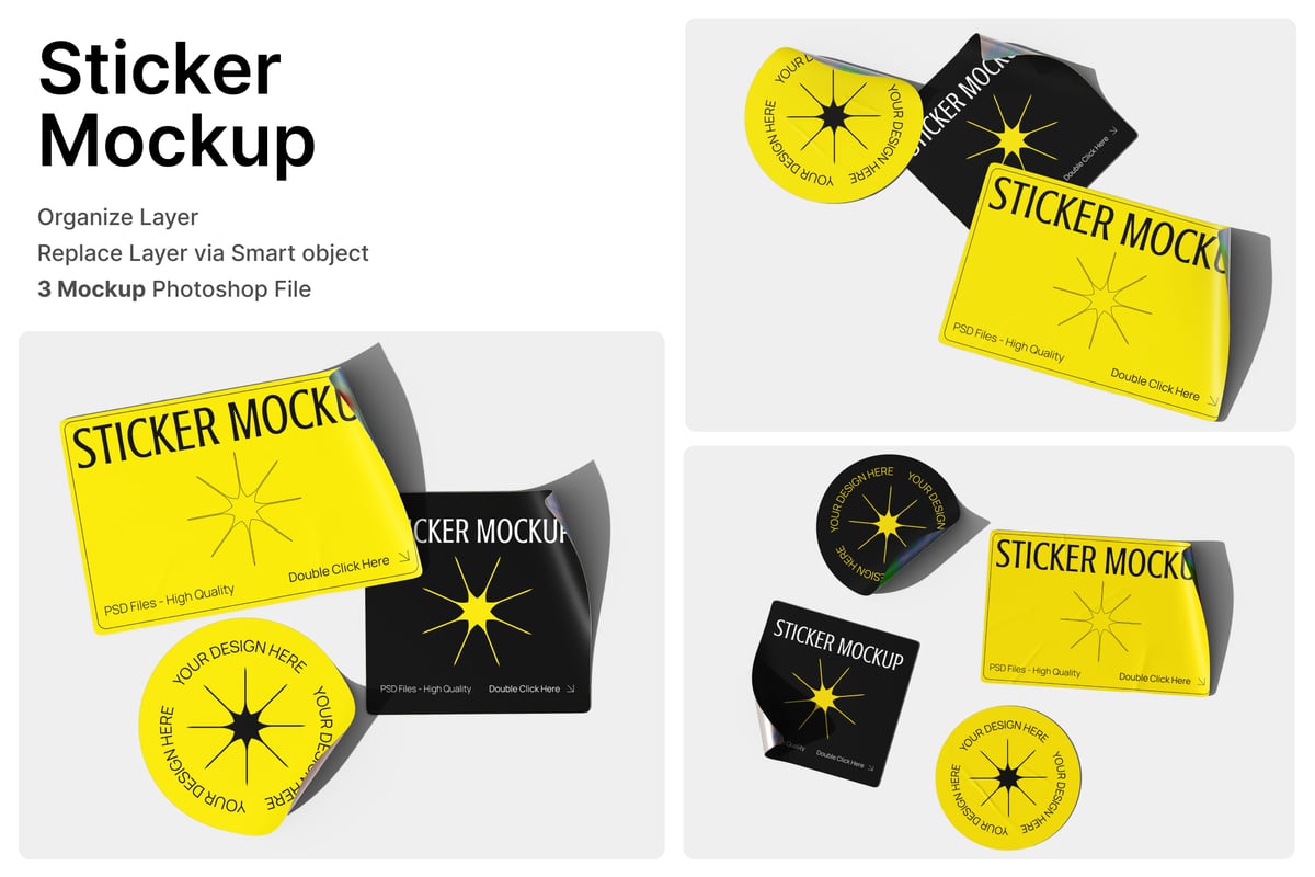 贴纸模型样机 (PSD)