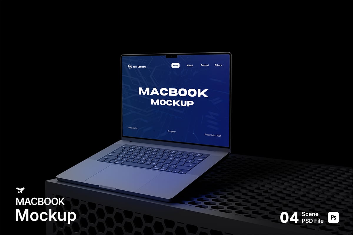 MacBook电脑模型样机 (PSD)