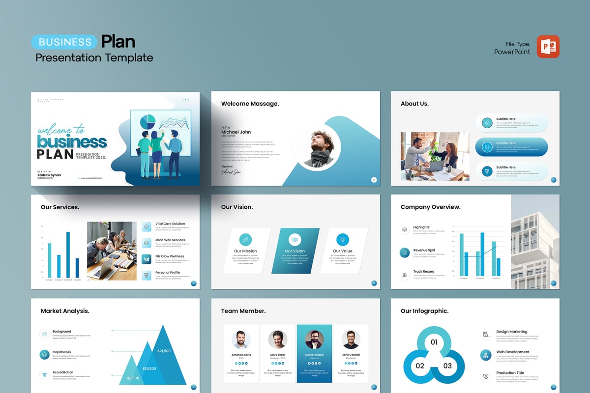 业务计划PPT模板 (PPTX)