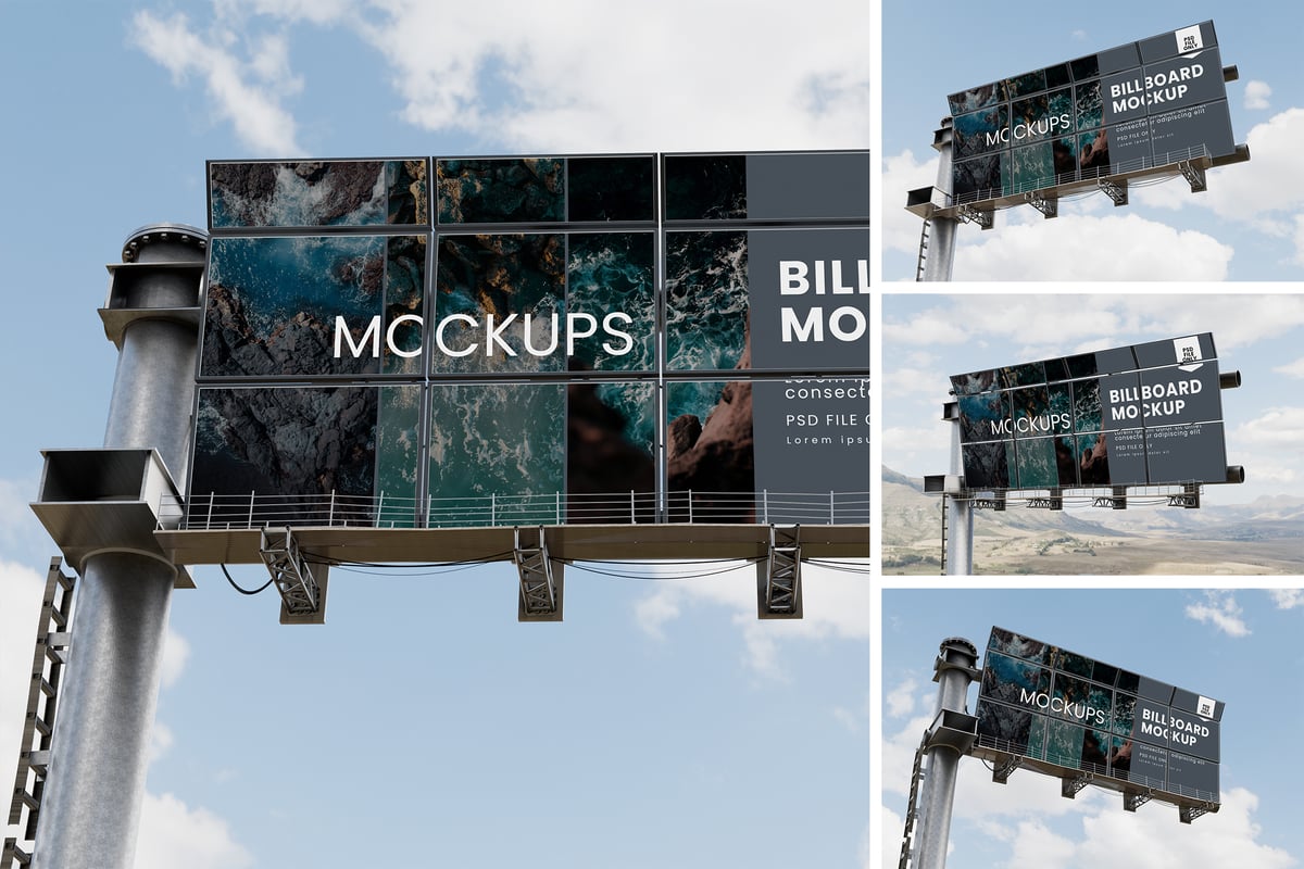 广告牌模型样机 (PSD,PDF)
