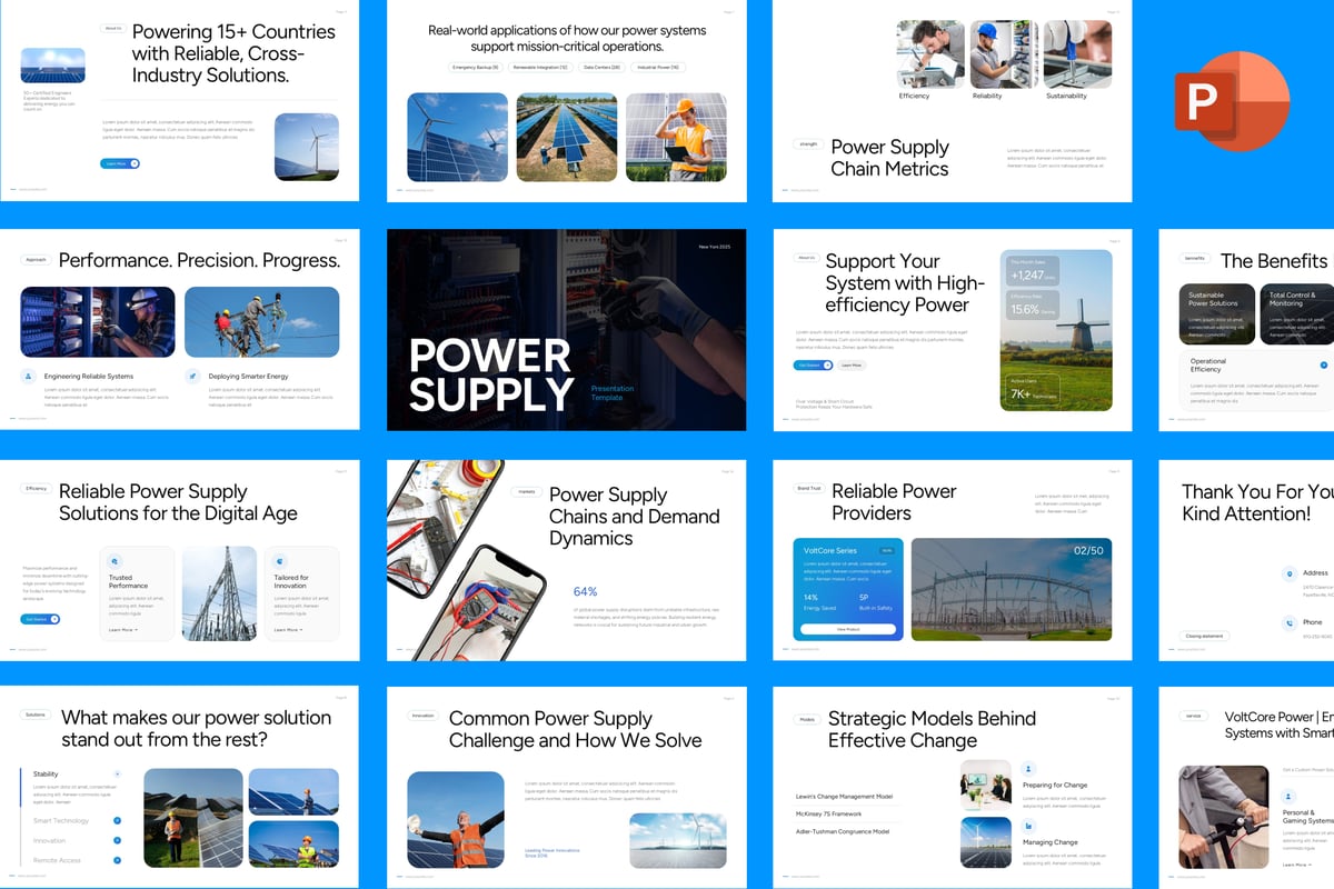 电源技术PPT模板 (PPTX)