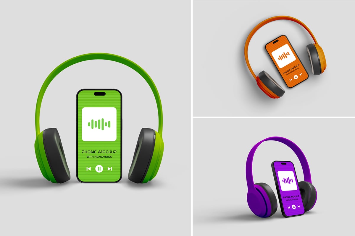 带耳机的电话模型样机 (PSD)