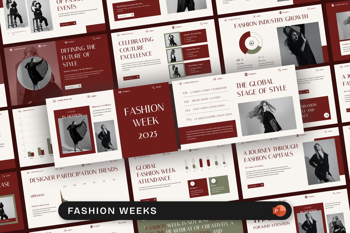 时装周PPT模板 (PPTX)