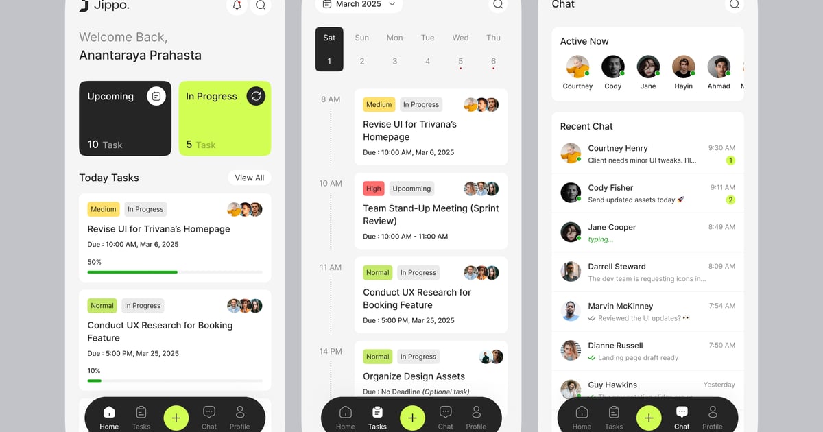 任务追踪器移动应用程序 UI 设计