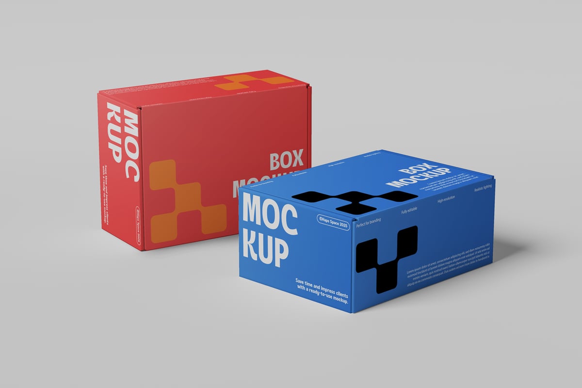 逼真的盒子模型样机 (PSD)