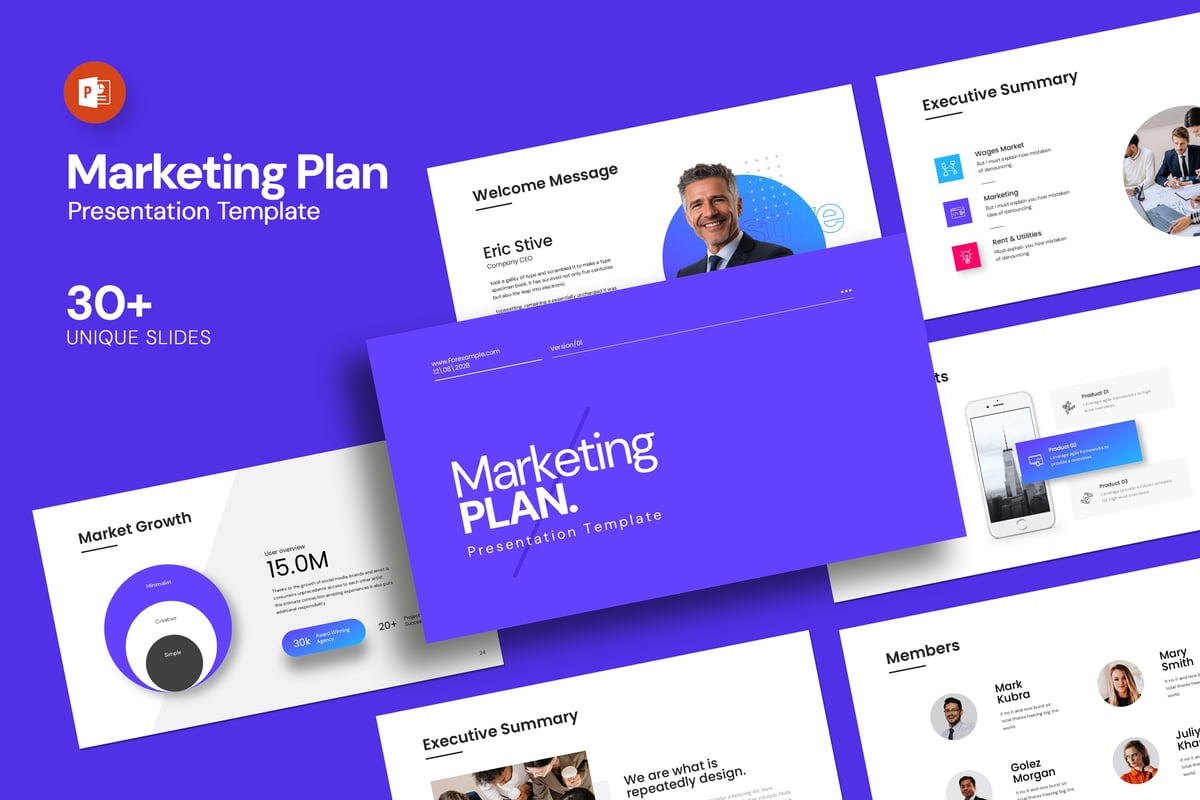 营销计划PPT模板 (PPTX)