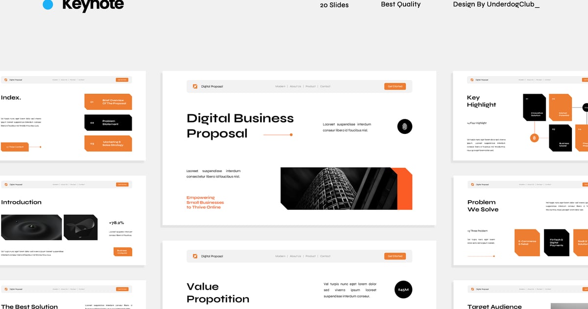 白色商业数字提案主题演讲
