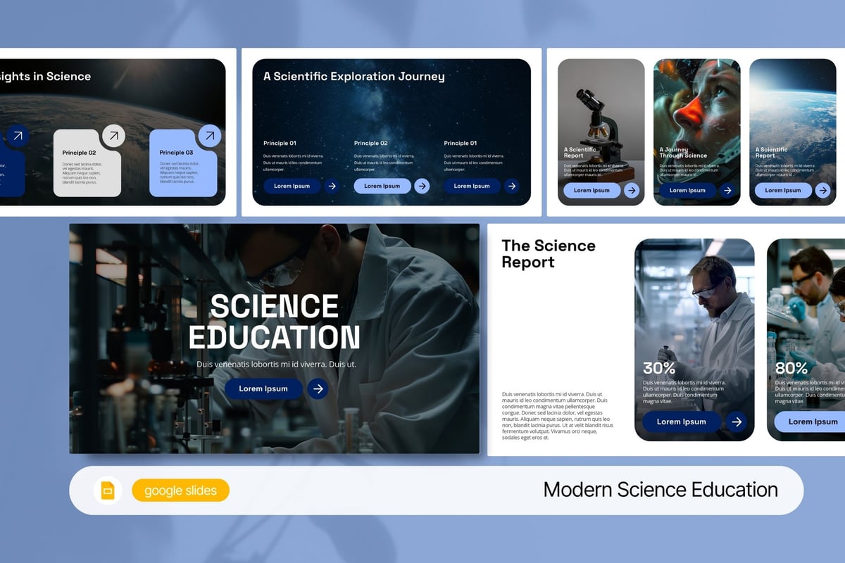 现代科学教育PPT模板 (PPTX)