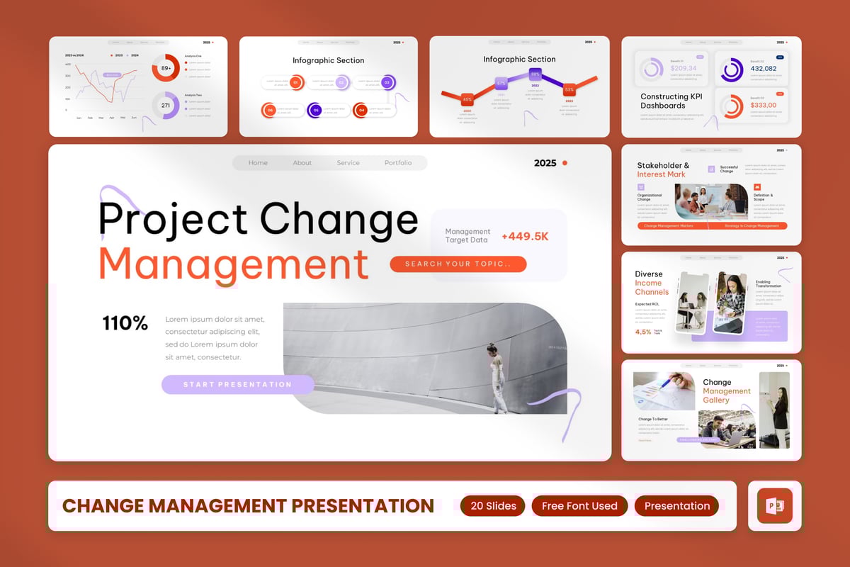 管理报告PPT模板 (PPTX)