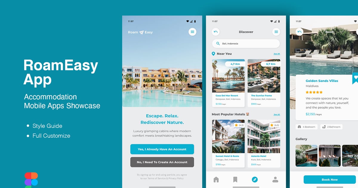 RoamEasy – 住宿移动应用展示