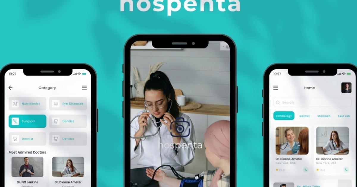 Hospenta 医疗保健移动应用程序 UI 套件
