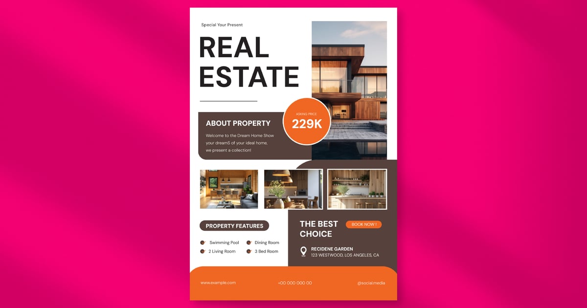 简洁现代房地产传单模板 01