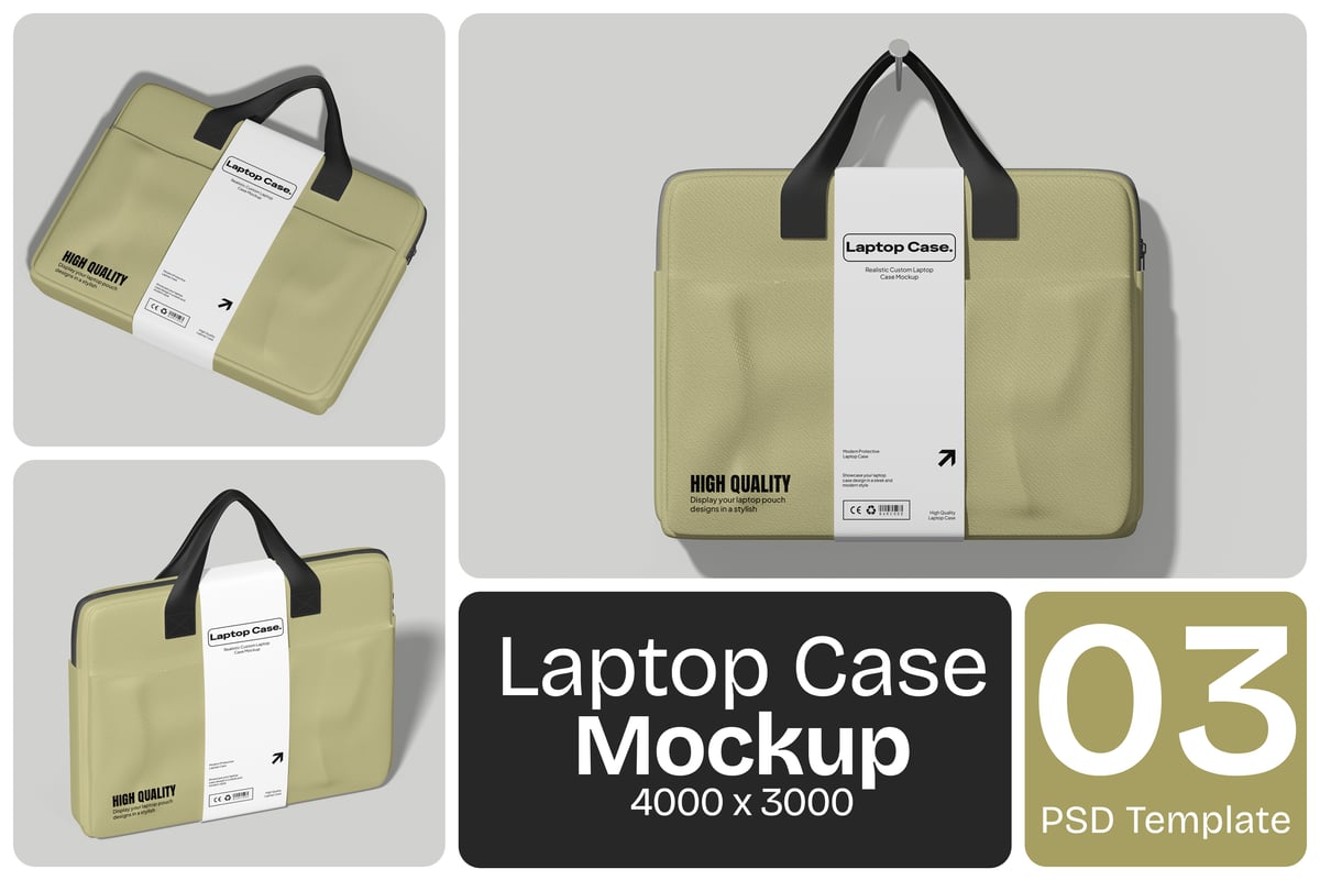 笔记本电脑包模型样机 (PSD)