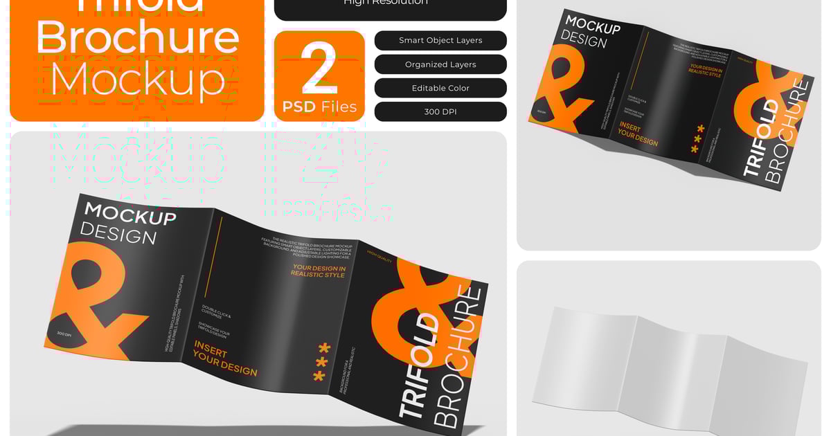 三折小册子模型