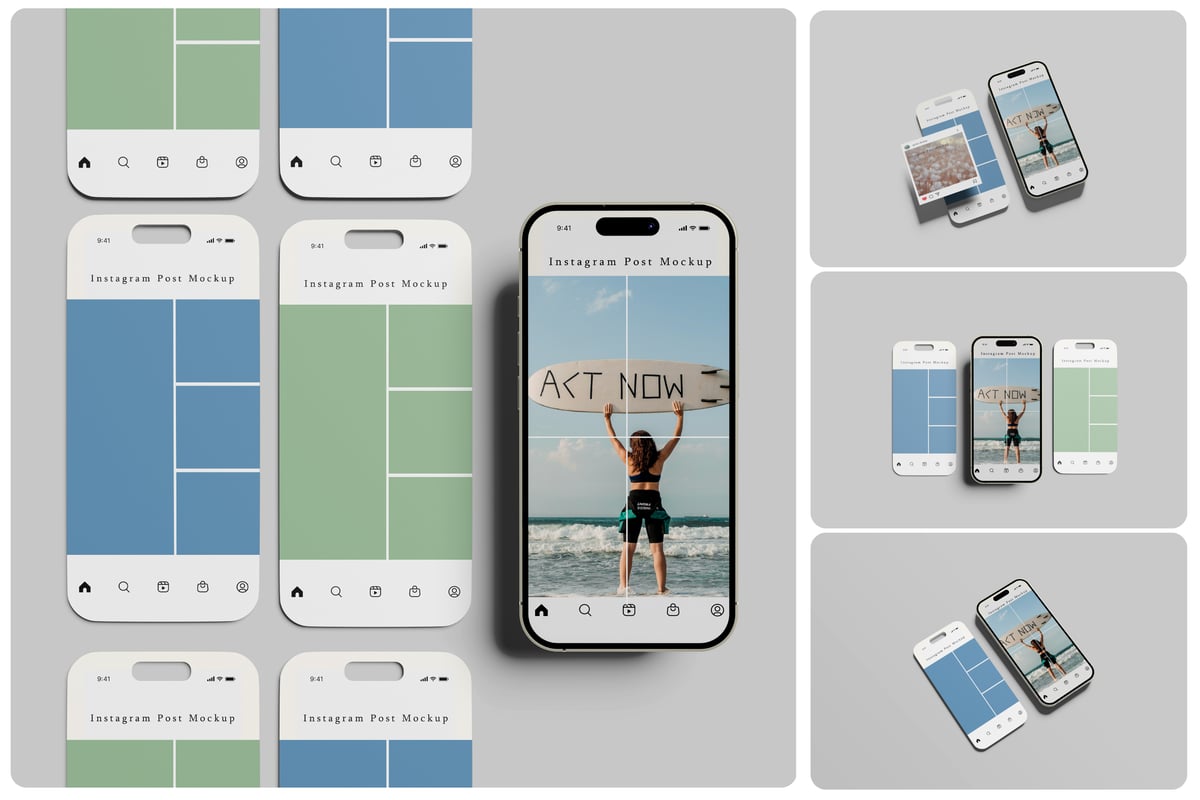 Instagram手机展示样机 (PSD,PDF)