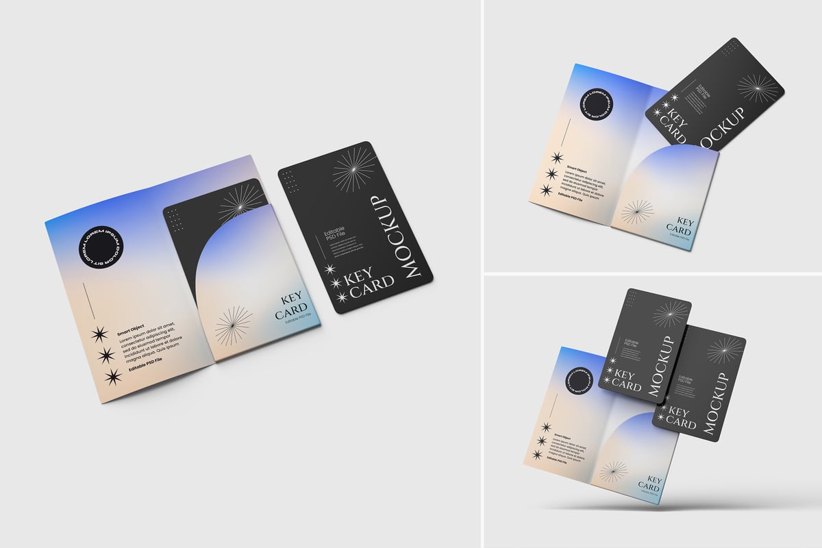 钥匙卡模型样机 (PDF,PSD,JPG)