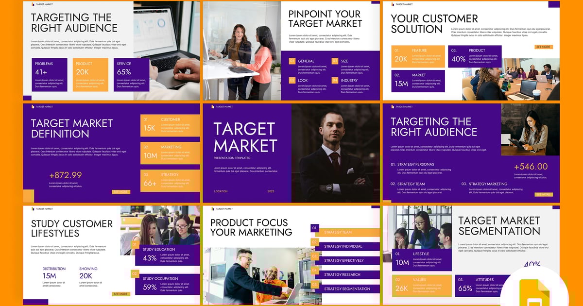 目标市场 Google 幻灯片