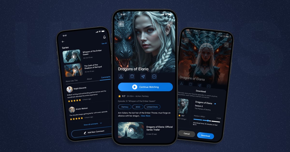 电影流媒体 – 移动应用程序 UI 套件