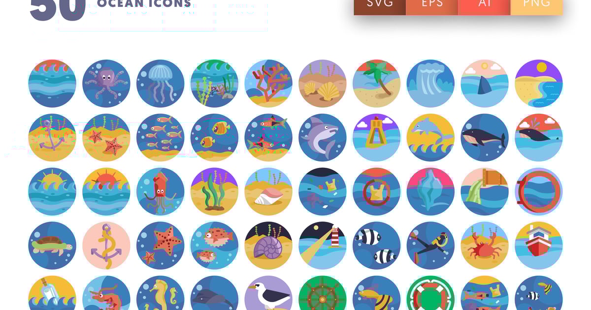 50个海洋图标