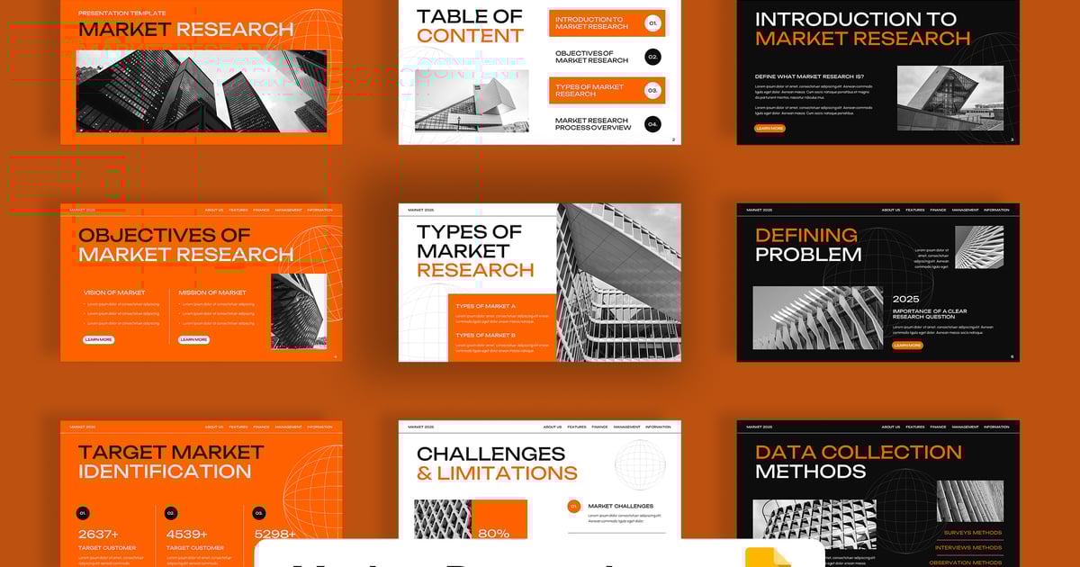 市场调研 Google 幻灯片