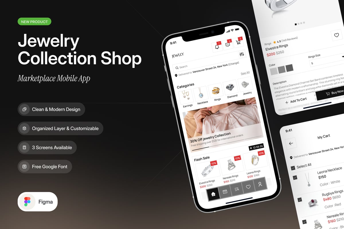珠宝店移动应用APP UI KIT (FIG)