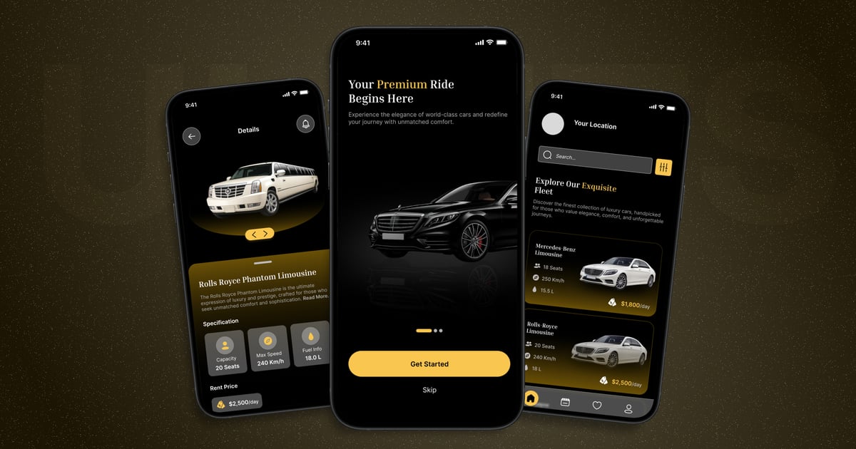 汽车租赁 – 移动应用程序 UI 套件