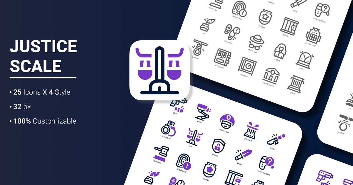 正义尺度图标包