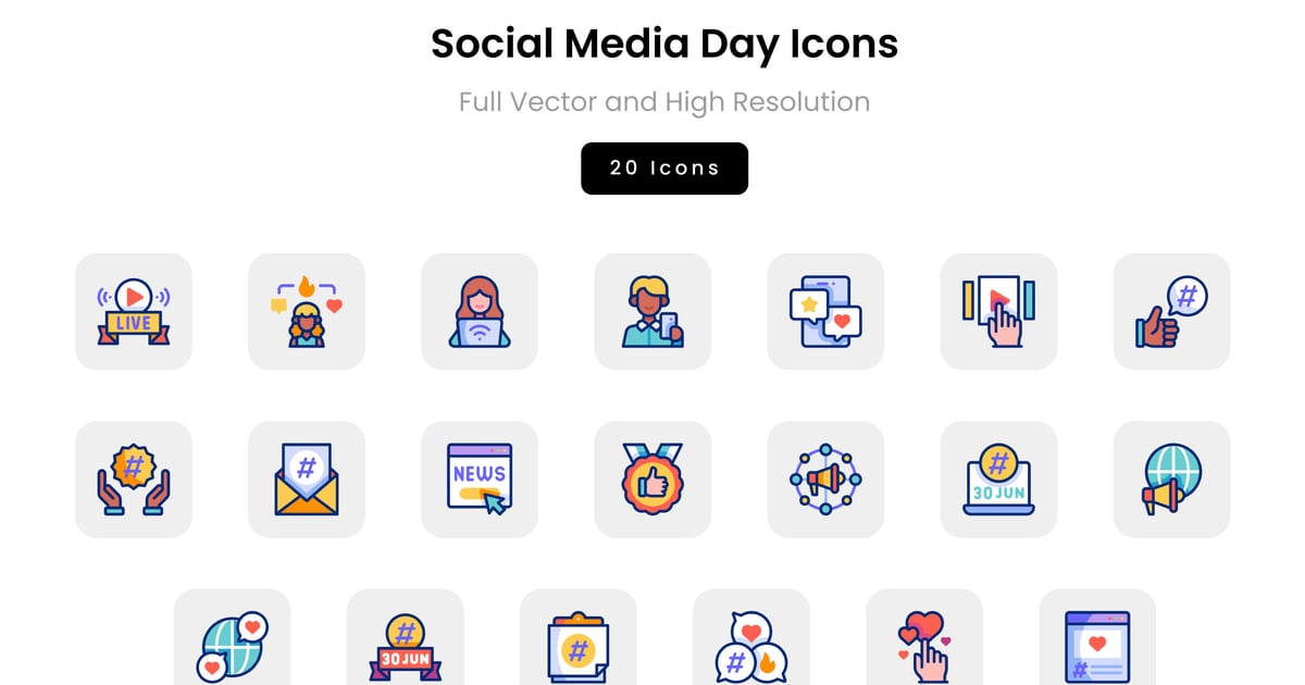 社交媒体日图标