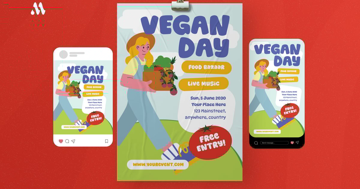 女孩素食日 – 传单套装