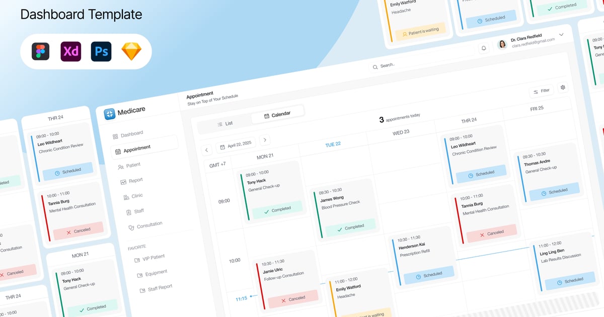 Calenner – 日历仪表板 UI 套件