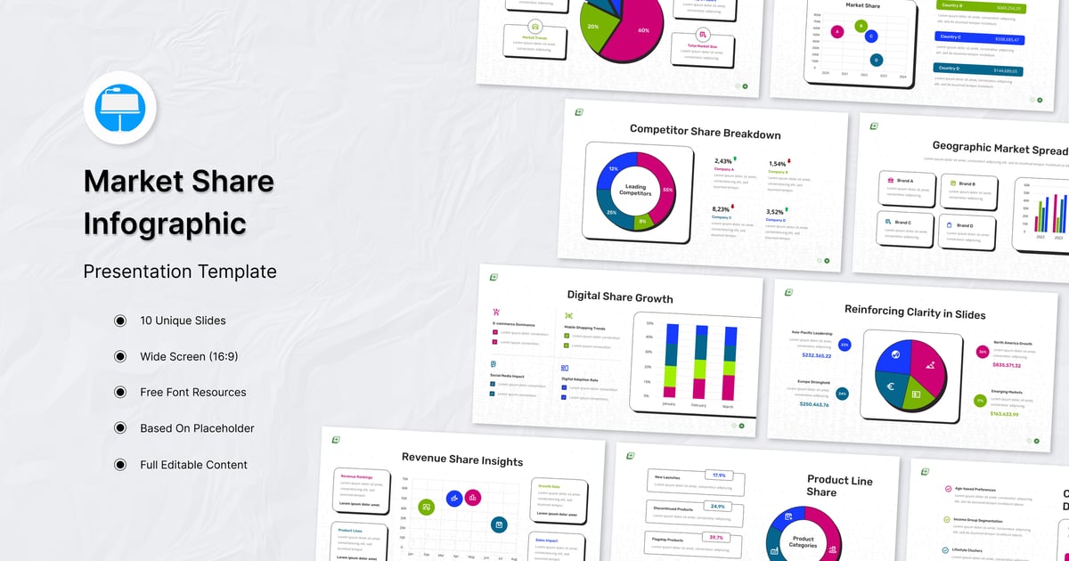 市场份额信息图表主题演讲