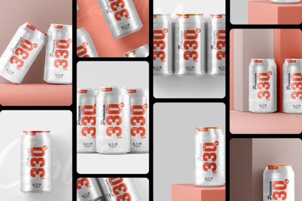 330毫升苏打易拉罐模型样机 (PSD)
