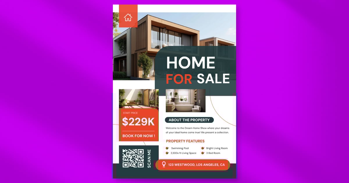 现代住宅出售传单模板 02