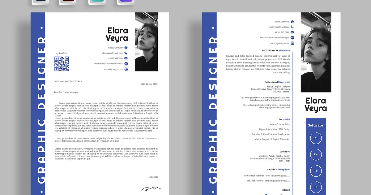 平面设计师简历