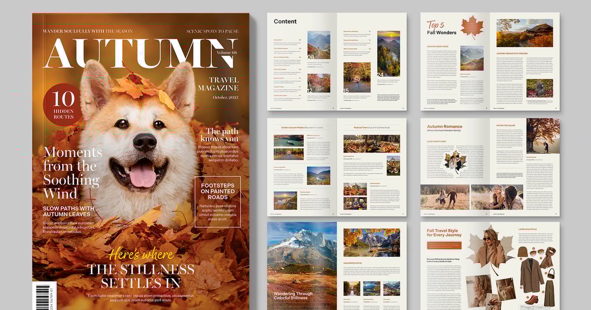 秋季旅游杂志模板