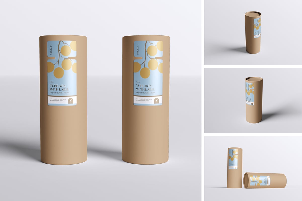 带标签模型的管盒样机 (PSD,PDF)